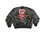 "Throw Back" pro-satin button-down jacket